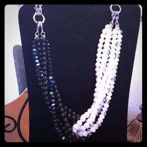 NWT Premier Black and White Pearl Necklace